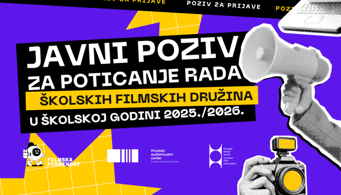 Otvoren je Javni poziv za poticanje rada školskih filmskih družina u školskoj godini 2025./2026.povezana slika