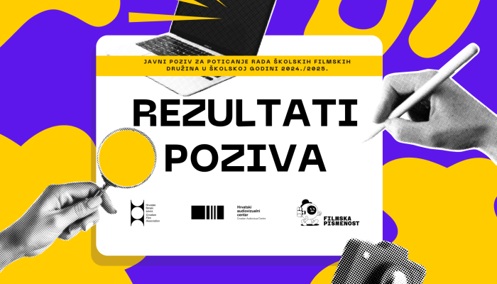 Objavljeni rezultati Javnog poziva za poticanje rada školskih filmskih družina u školskoj godini 2024./2025.povezana slika