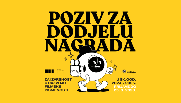 Poziv za dodjelu nagrada za izvrsnost u razvoju filmske pismenosti 2024./2025.povezana slika